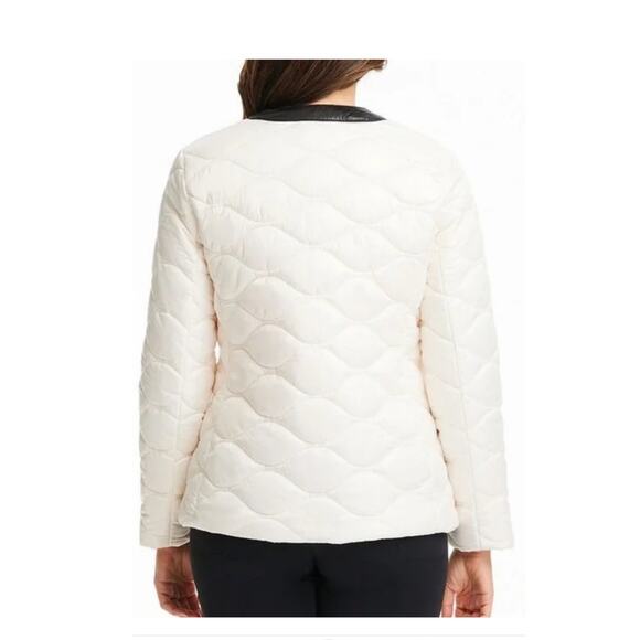 Kate Spade White and Black Quilted Jacket with Pearl Snaps Size L - Picture 2 of 11